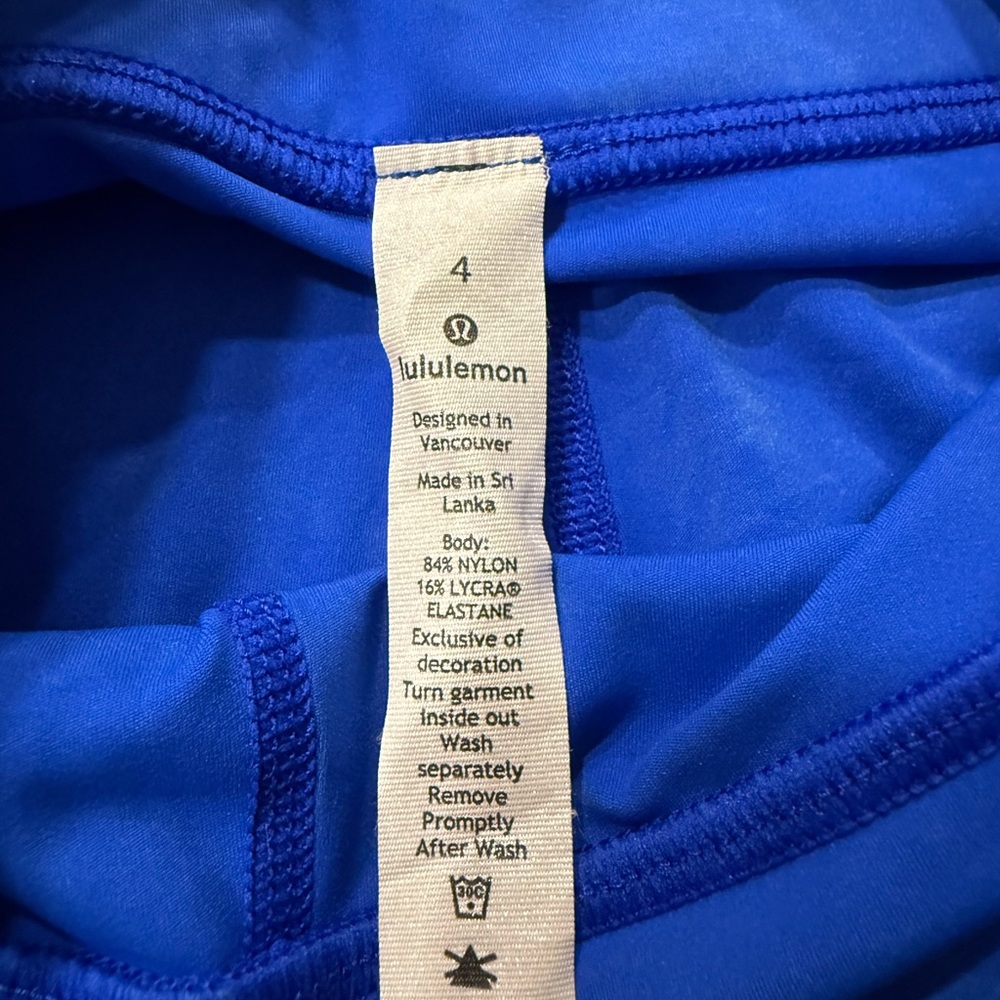 LULULEMON Fast And Free size 4 inseam 25 Ice Dye Ice Wash Cerulean Blue - Picture 8 of 8